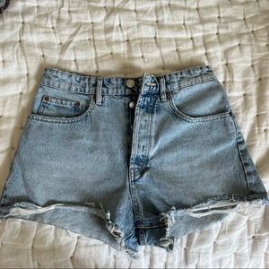 ZARA high rise jean shorts! Size 8 (40). Light wash.